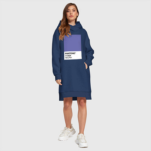Женская толстовка-платье Цвет Pantone 2022 года - Very Peri / Тёмно-синий – фото 4
