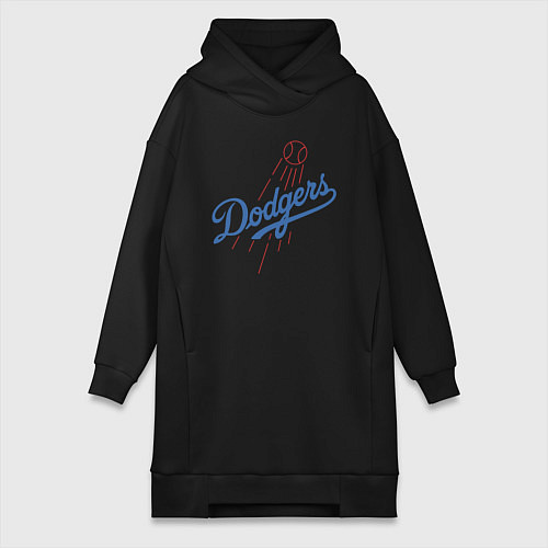 Женская толстовка-платье Los Angeles Dodgers baseball / Черный – фото 1