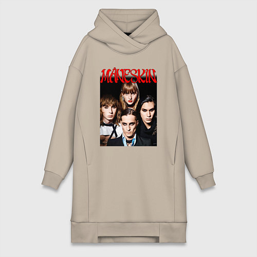 Женская толстовка-платье MANESKIN POSTER СОСТАВ / Миндальный – фото 1