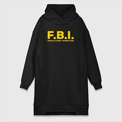 Женское худи-платье FBI Женского тела инспектор, цвет: черный