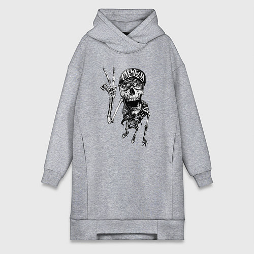 Женская толстовка-платье Skeleton dude / Меланж – фото 1