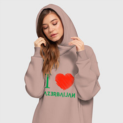 Женское худи-платье Love Azerbaijan, цвет: пыльно-розовый — фото 2