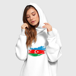 Женское худи-платье Флаг - Азербайджан, цвет: белый — фото 2