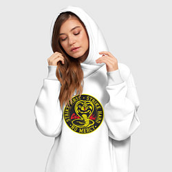 Женское худи-платье Кобра Кай Большое Лого, цвет: белый — фото 2