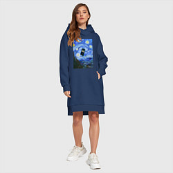 Женское худи-платье Тардис в Звездной Ночи, цвет: тёмно-синий — фото 2