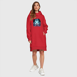 Женское худи-платье Террорблэйд арт, цвет: красный — фото 2