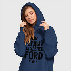 Женское худи-платье Гордый владелец Ford, цвет: тёмно-синий — фото 2