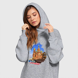 Женское худи-платье Путешествие Санкт-Петербург Россия, цвет: меланж — фото 2