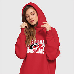 Женское худи-платье Каролина Харрикейнз, Carolina Hurricanes, цвет: красный — фото 2