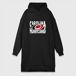 Женское худи-платье Каролина Харрикейнз, Carolina Hurricanes, цвет: черный