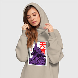 Женское худи-платье Евангелион ltd 0001, цвет: миндальный — фото 2