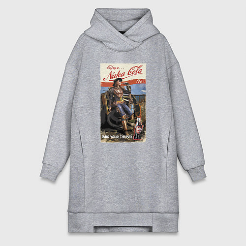 Женская толстовка-платье Nuka Cola - raid your first! / Меланж – фото 1