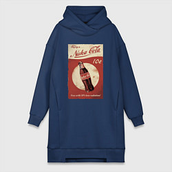 Женское худи-платье Fallout Nuka Cola Poster Pop art, цвет: тёмно-синий