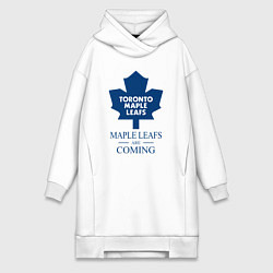 Женское худи-платье Toronto Maple Leafs are coming Торонто Мейпл Лифс, цвет: белый