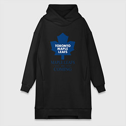 Женское худи-платье Toronto Maple Leafs are coming Торонто Мейпл Лифс, цвет: черный