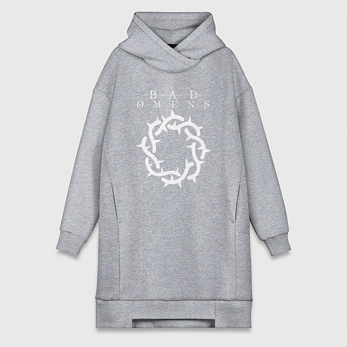 Женская толстовка-платье Bad Omens logo / Меланж – фото 1
