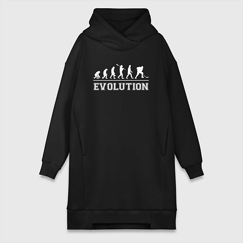 Женская толстовка-платье HOCKEY EVOLUTION ХОККЕЙ ЭВОЛЮЦИЯ / Черный – фото 1