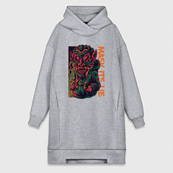 Женское худи-платье Ложь в маске, цвет: меланж