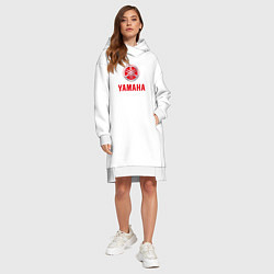Женское худи-платье Yamaha Логотип Ямаха, цвет: белый — фото 2