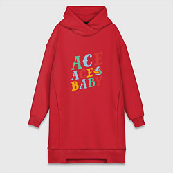 Женское худи-платье Ace Ace Baby, цвет: красный