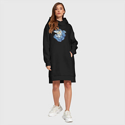 Женское худи-платье Акула с бицухой shark, цвет: черный — фото 2