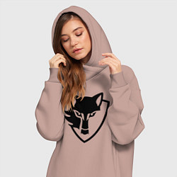 Женское худи-платье Wolf Emblem, цвет: пыльно-розовый — фото 2