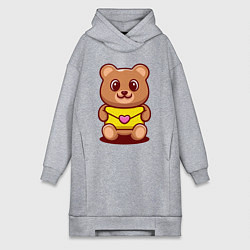 Женское худи-платье Bear & Heart, цвет: меланж