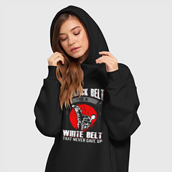Женское худи-платье Черный пояс - это белый пояс, который никогда не с, цвет: черный — фото 2