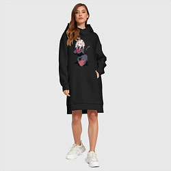 Женское худи-платье Модеус - Похотливый Демон, цвет: черный — фото 2