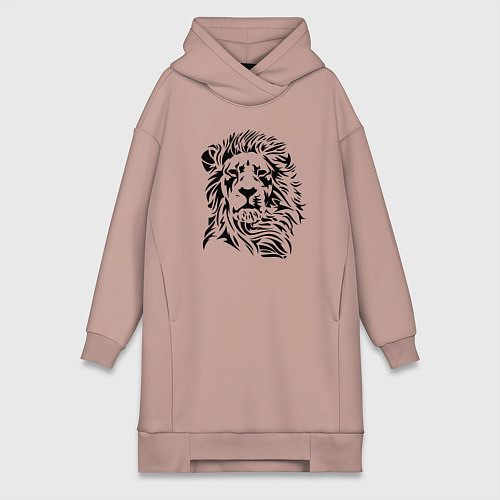 Женская толстовка-платье Lion Graphics / Пыльно-розовый – фото 1