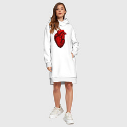 Женское худи-платье Сердце анатомическое, цвет: белый — фото 2