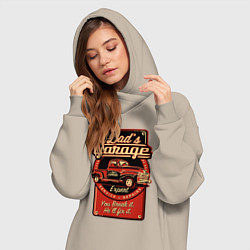 Женское худи-платье Dads garage Папин гараж, цвет: миндальный — фото 2