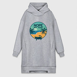 Женское худи-платье Кот Nop not today, цвет: меланж
