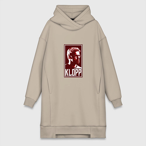 Женская толстовка-платье Klopp - Liverpool / Миндальный – фото 1