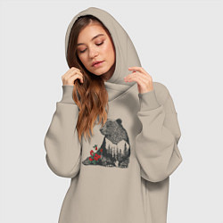 Женское худи-платье Символ России, цвет: миндальный — фото 2