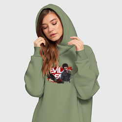 Женское худи-платье Эш с бензопилой, цвет: авокадо — фото 2