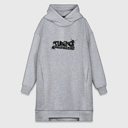 Женское худи-платье Tuning is not a crime! Тюнинг - это не преступлени, цвет: меланж