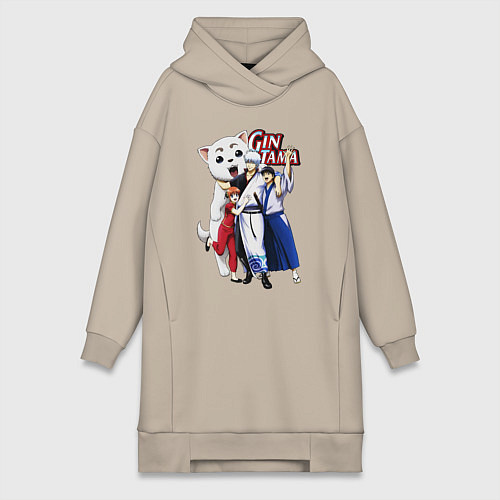 Женская толстовка-платье Gin Tama Sadaharu / Миндальный – фото 1