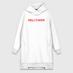 Женское худи-платье Helltaker logo, цвет: белый