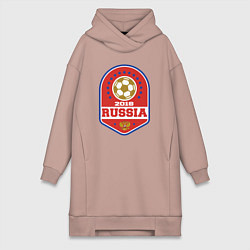 Женское худи-платье 2018 Russia, цвет: пыльно-розовый