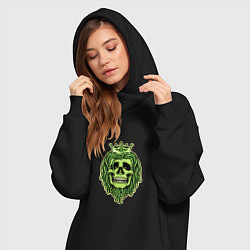 Женское худи-платье Green Skull, цвет: черный — фото 2