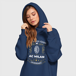 Женское худи-платье AC Milan - FC 1 цвета тёмно-синий — фото 2