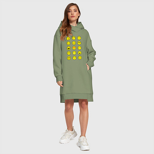 Женская толстовка-платье Pixel art emoticons 1 / Авокадо – фото 4