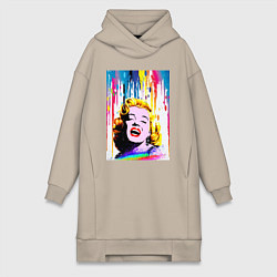 Женское худи-платье Monroes laugh, цвет: миндальный
