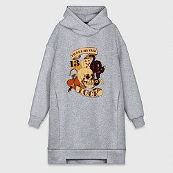 Женское худи-платье Я сам сама создаю свою удачу, цвет: меланж