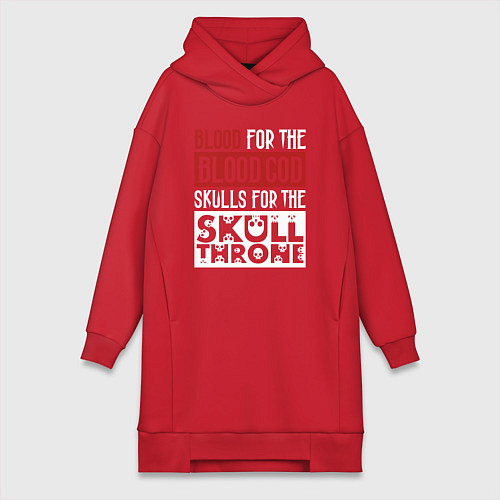 Женская толстовка-платье Девиз Последователей Кхорна для темного фона / Красный – фото 1