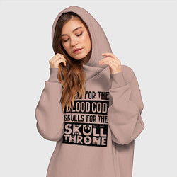 Женское худи-платье Девиз последователей Кхорна для светлого фона, цвет: пыльно-розовый — фото 2
