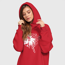 Женское худи-платье Ленин вождь СССР, цвет: красный — фото 2