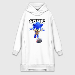 Женское худи-платье Sonic the Hedgehog 2, цвет: белый