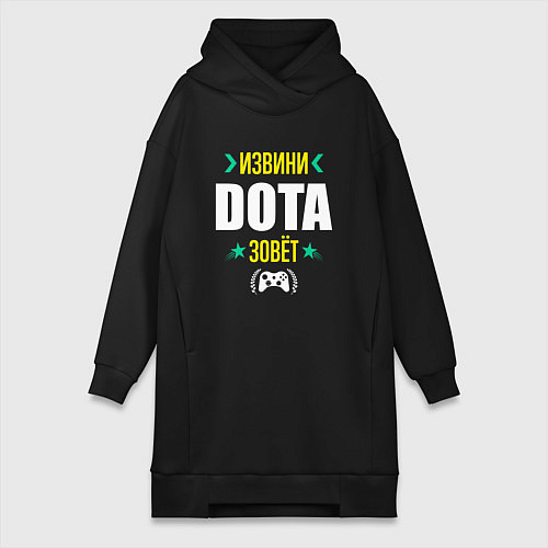 Женская толстовка-платье Извини Dota Зовет / Черный – фото 1
